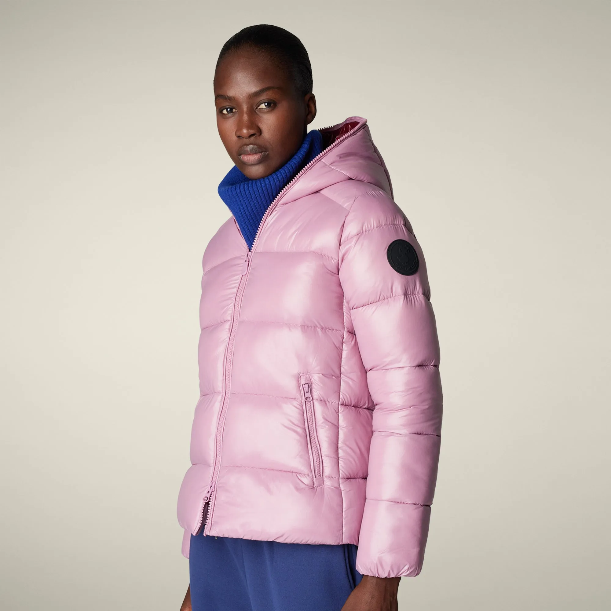 Women's Animal free puffer Jacket Lois in  Wild Orchid Lightweight Comfort