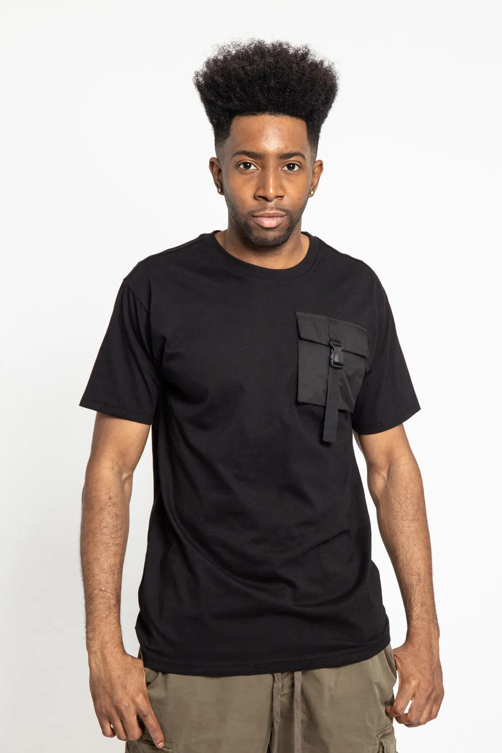 Utility Pocket T-Shirt Contrast Stitch Detailing Comfy Layer