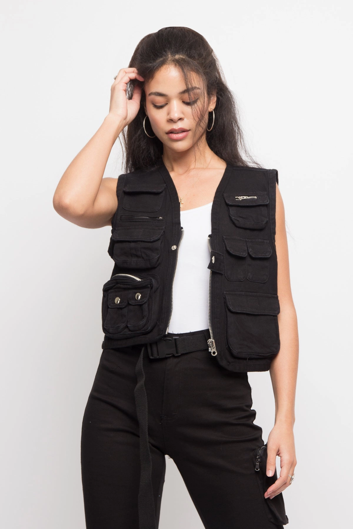 Minimal Daily Fit Utility Zipper Pocket Vest