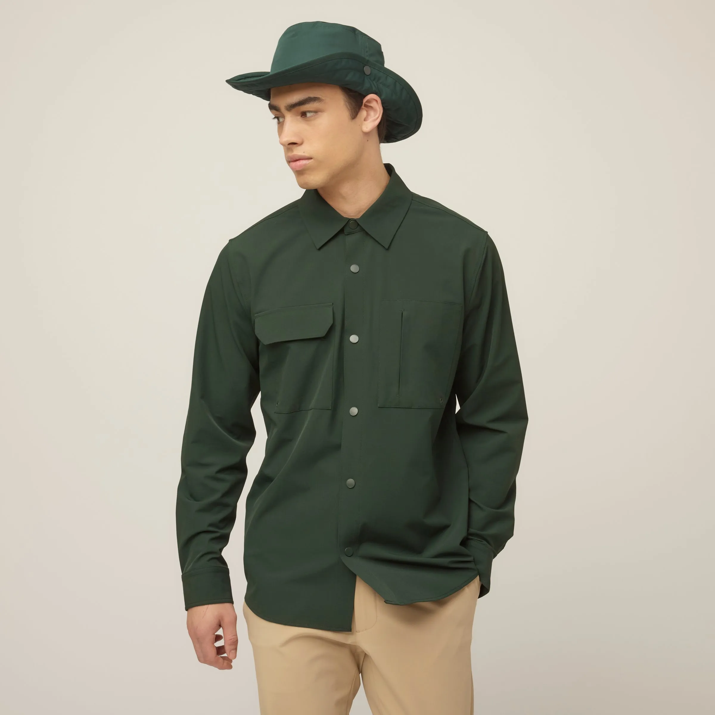Long Sleeve Allterrain Overshirt AntiPill Surface Sporty Sweatshirt