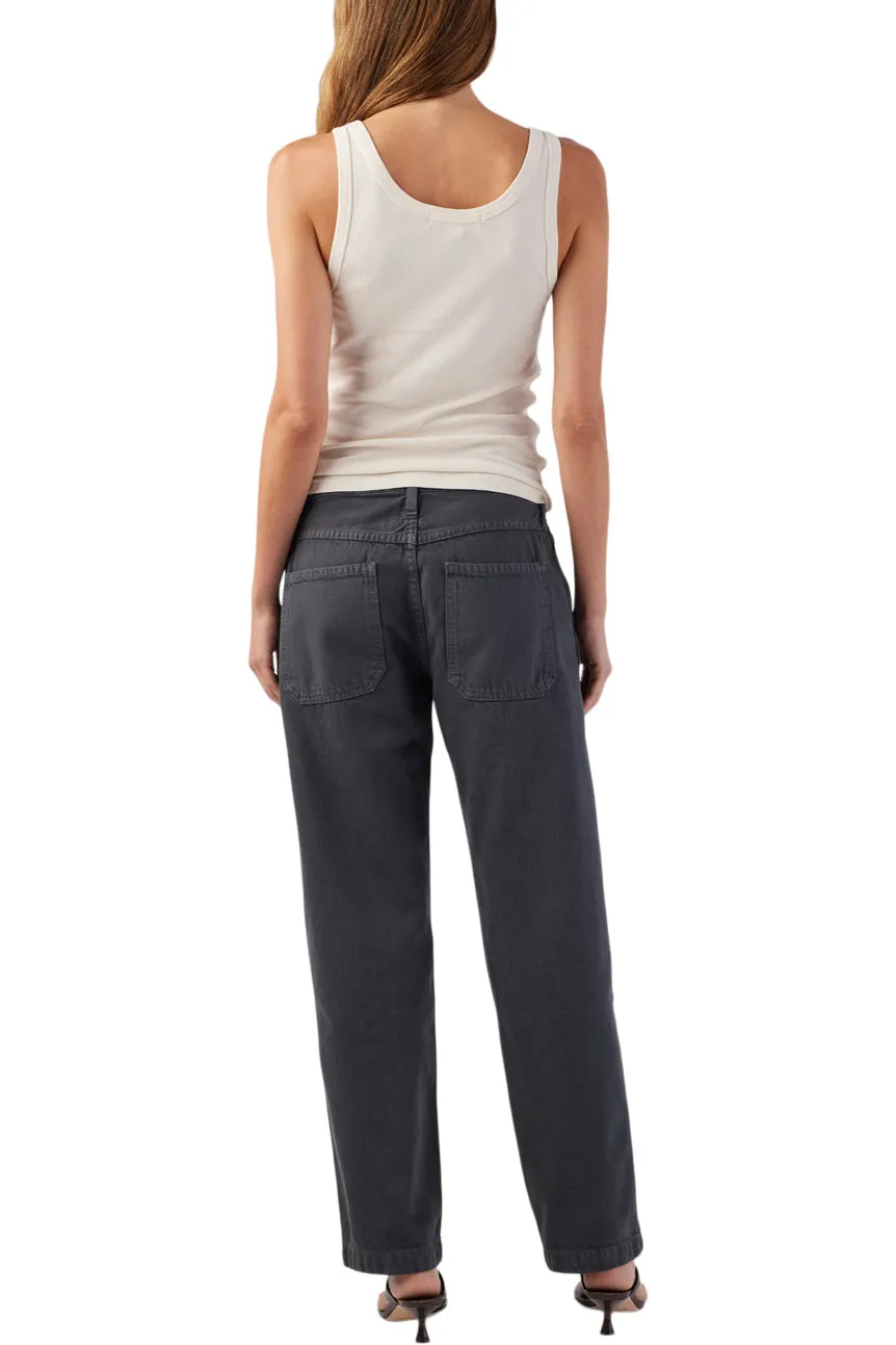 Slim Fit Design Body Ready AMO Denim Billie Field Pants in Pewter