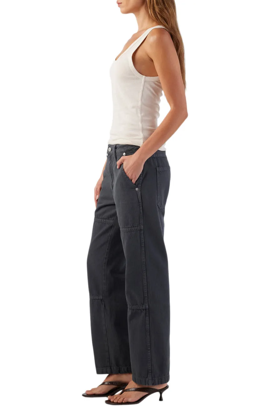 AMO Denim Billie Field Pants in Pewter Casual Vibe Easy Access