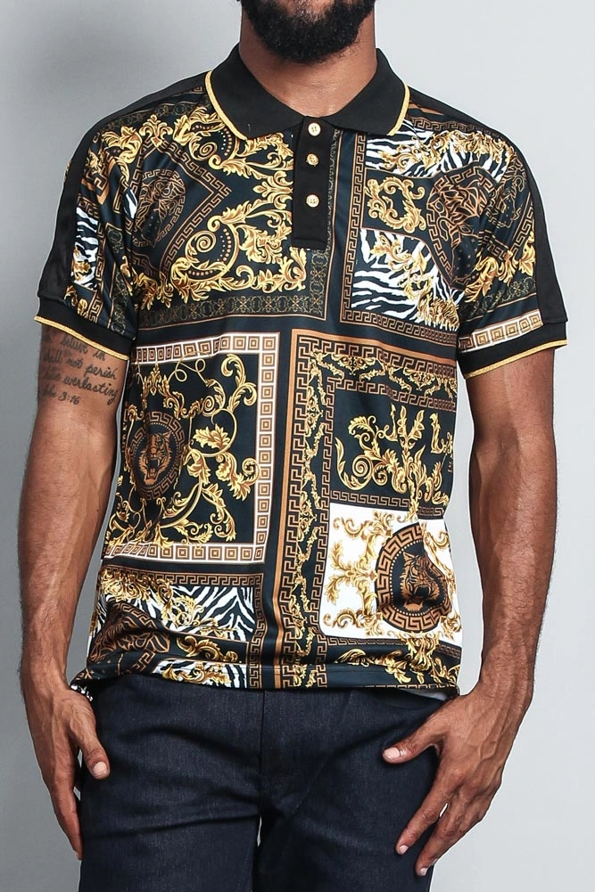 High Density Knit V Lux Lion Polo