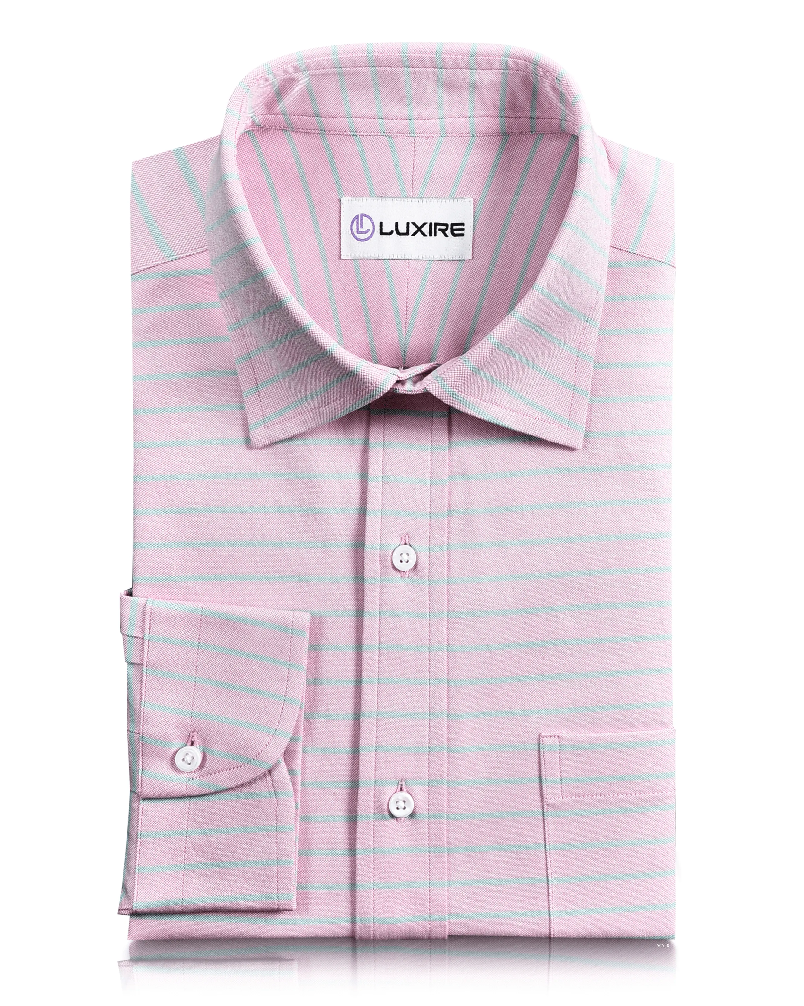 Orchid Pink Green Stripes Classic Oxford Breathable Comfort