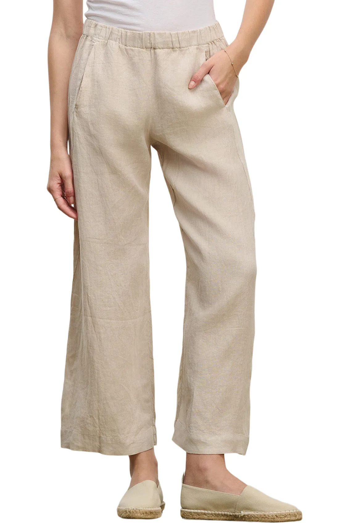 Velvet Lola Woven Linen Pant Quick Wear Fit Flex