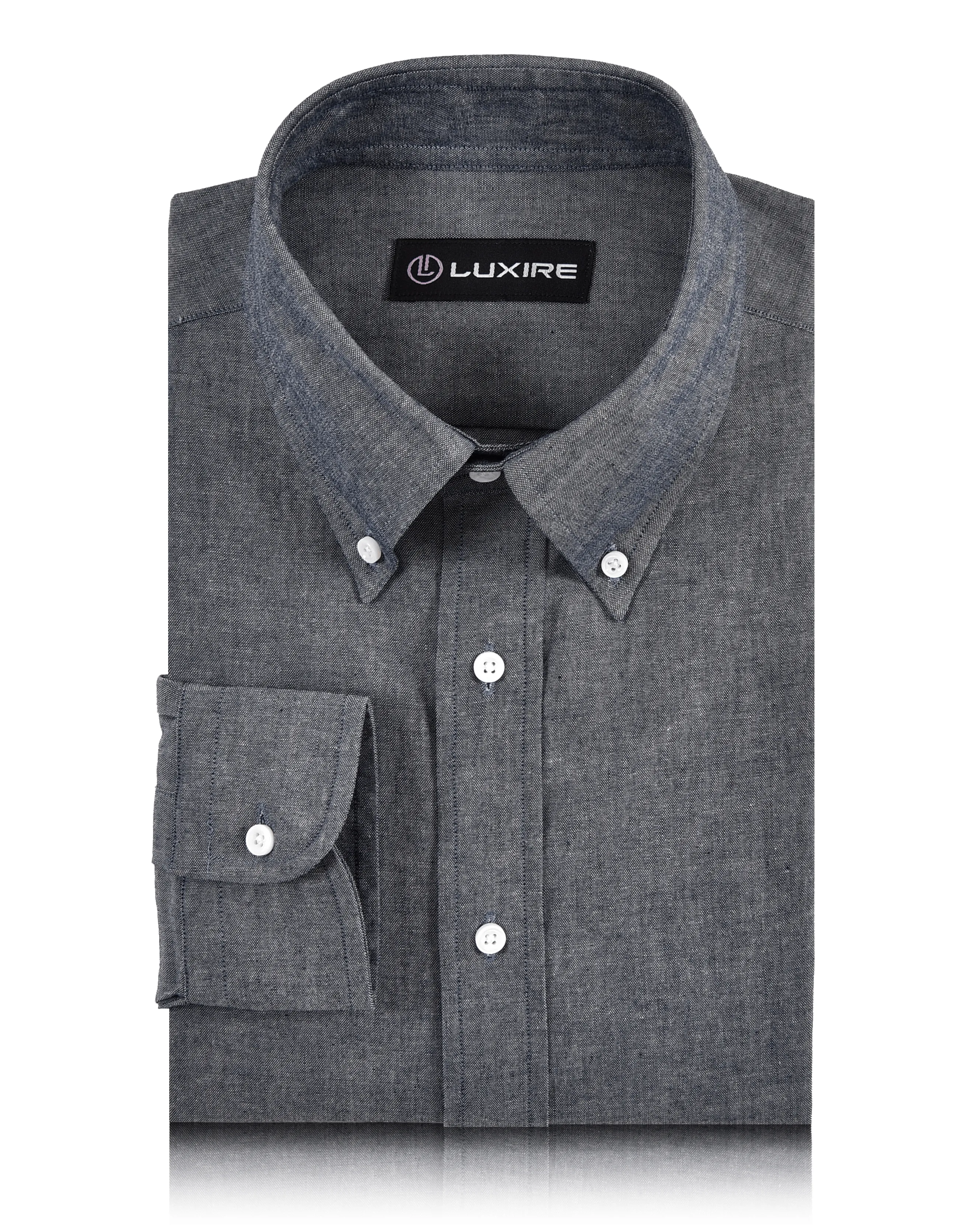 Conference Appropriate Blue Denim Slubby Chambray Shirt