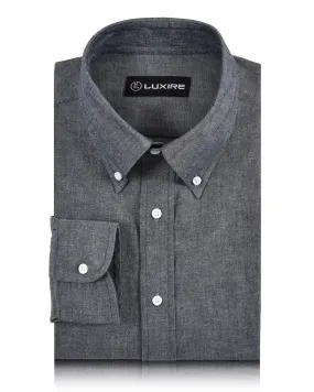Conference Appropriate Blue Denim Slubby Chambray Shirt
