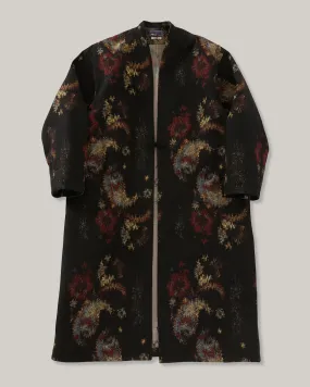 LightweightInsulation ZipperClosure BLUE BLUE JAPAN TSUJIGAHANA GOBELIN LONG HAORI JACKET - BLACK