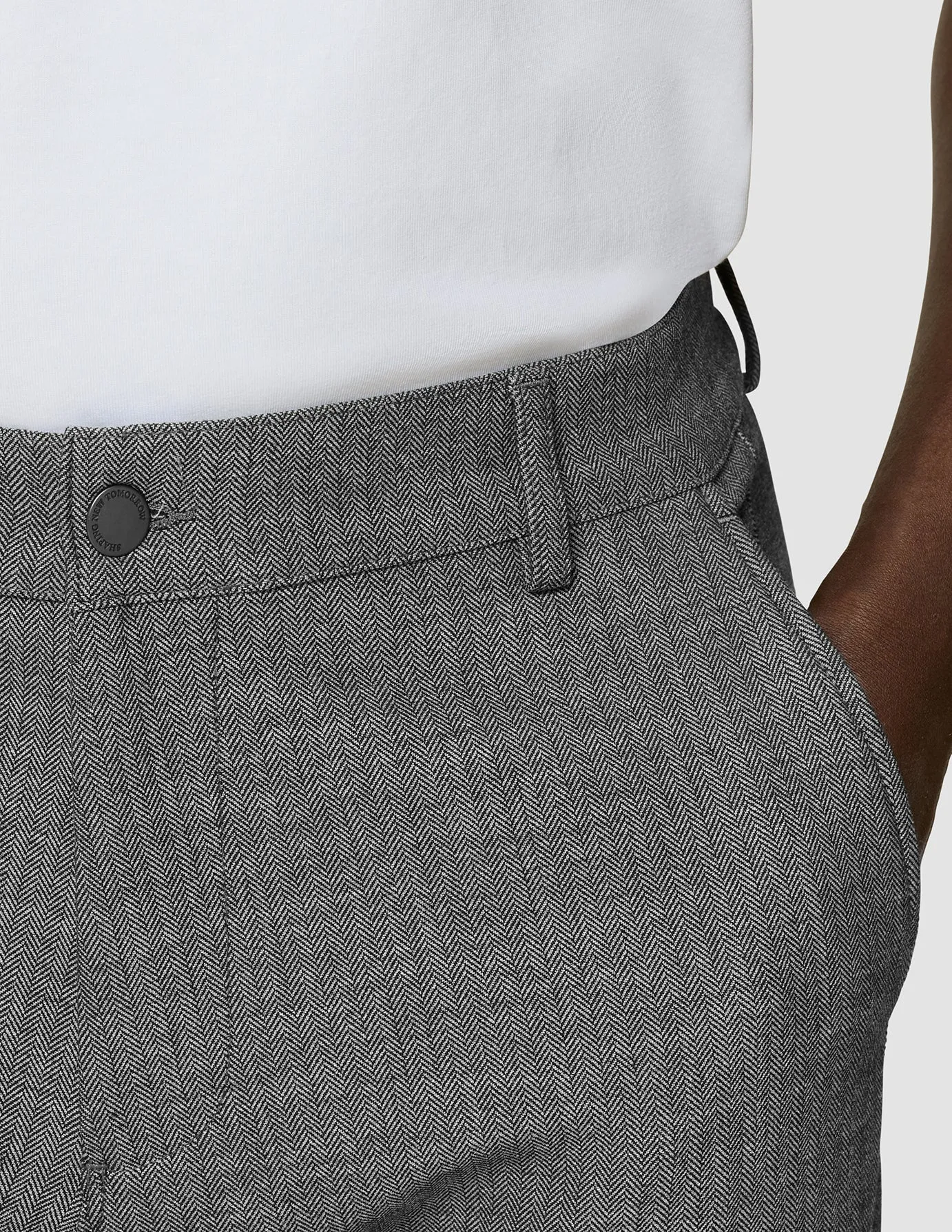 Low Rise Fit Heavy Edition Pants Slim Grey Herringbone 2.0