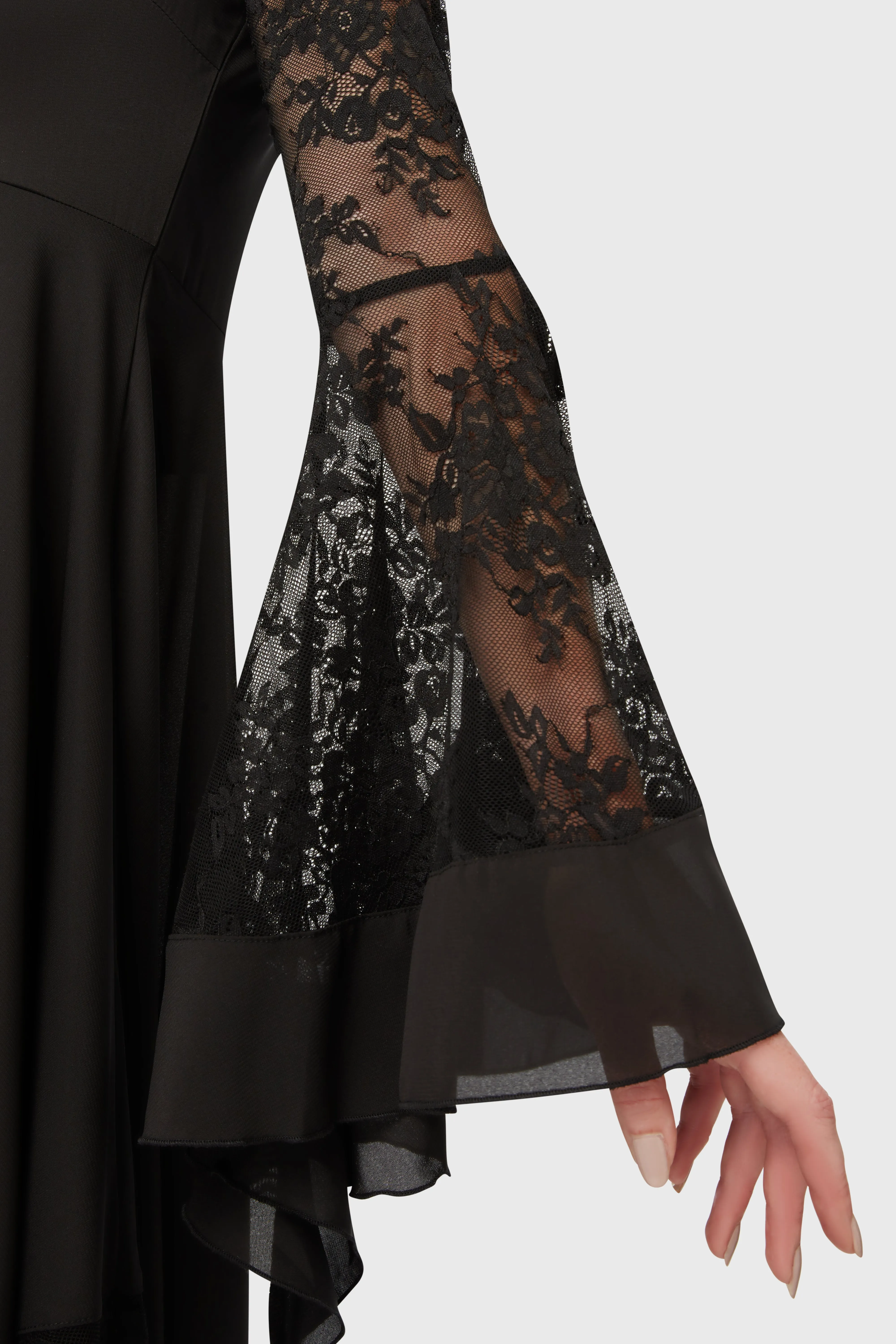 Chilly Weather Layer Fluid movement Misty Night Maxi Dress