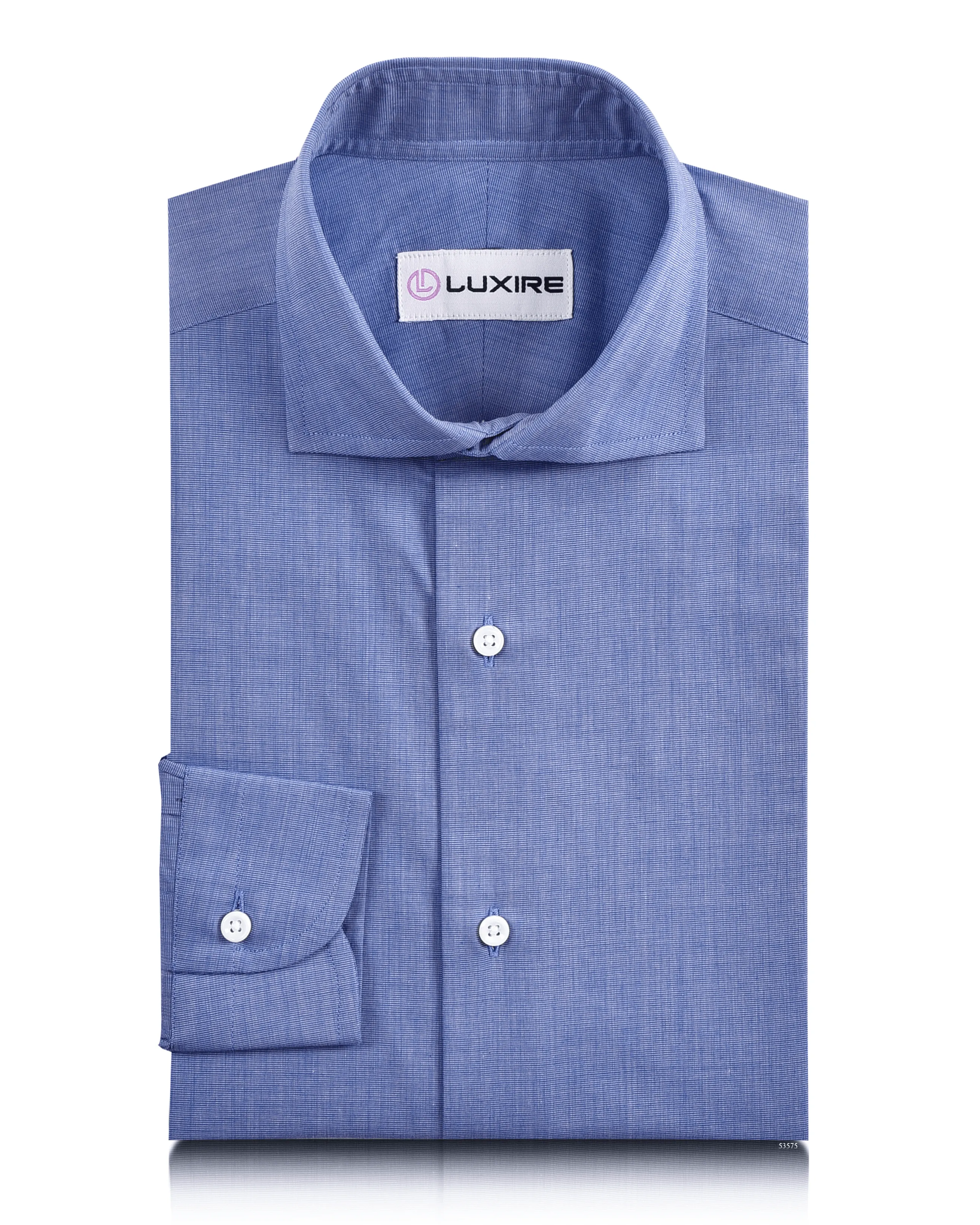 Brushed Inner Lining Ink Blue End on End Shirt