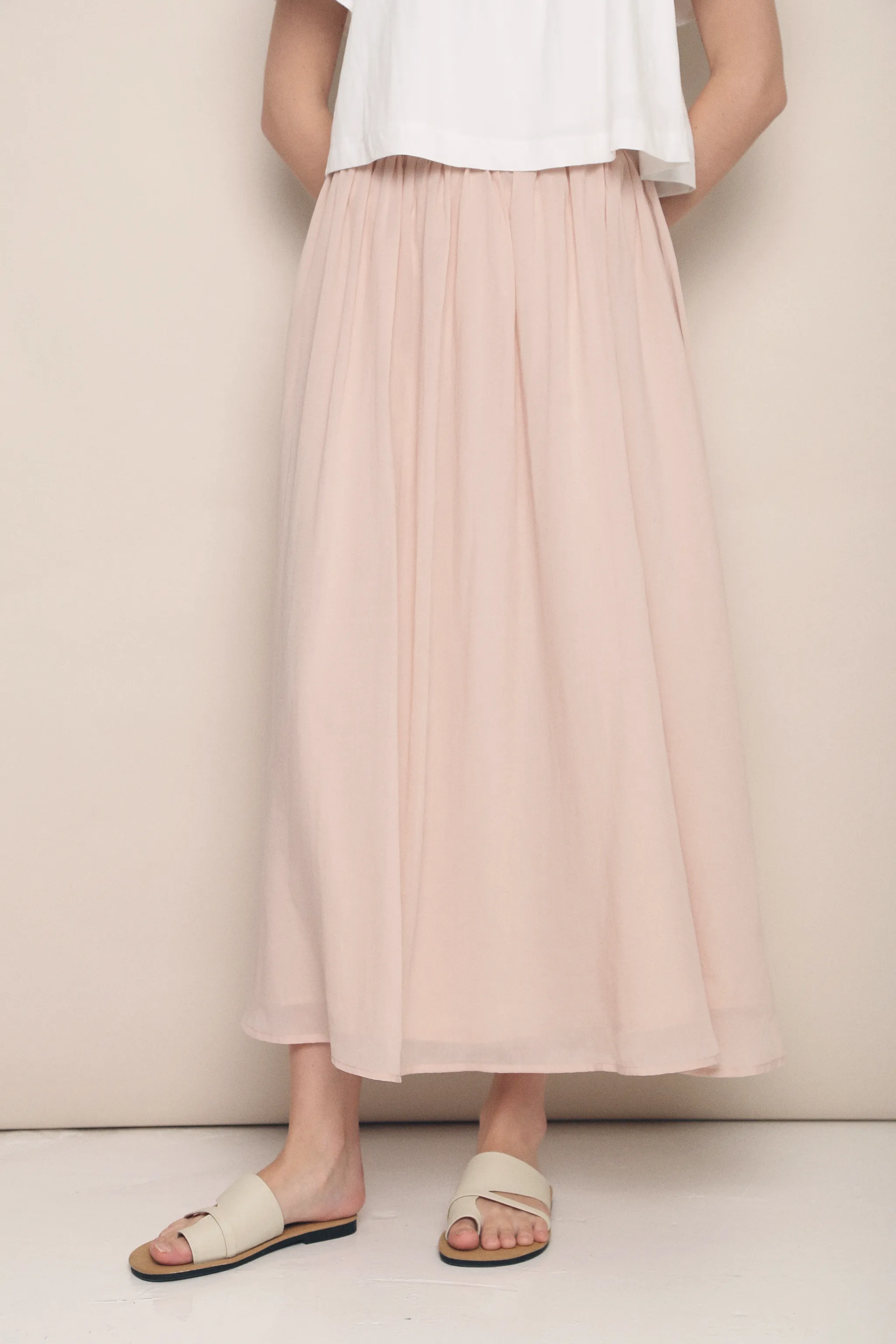Hathaway Airy Maxi Skirt Blush Tagless label