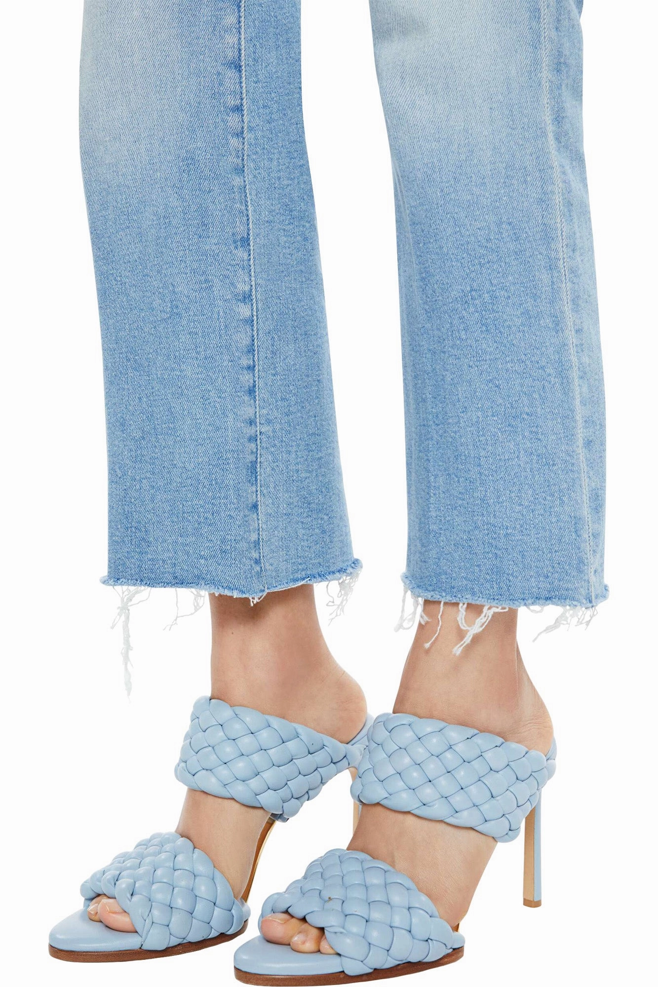 MOTHER Denim Kick It Ankle Fray in Can You Dig It? Layered Look