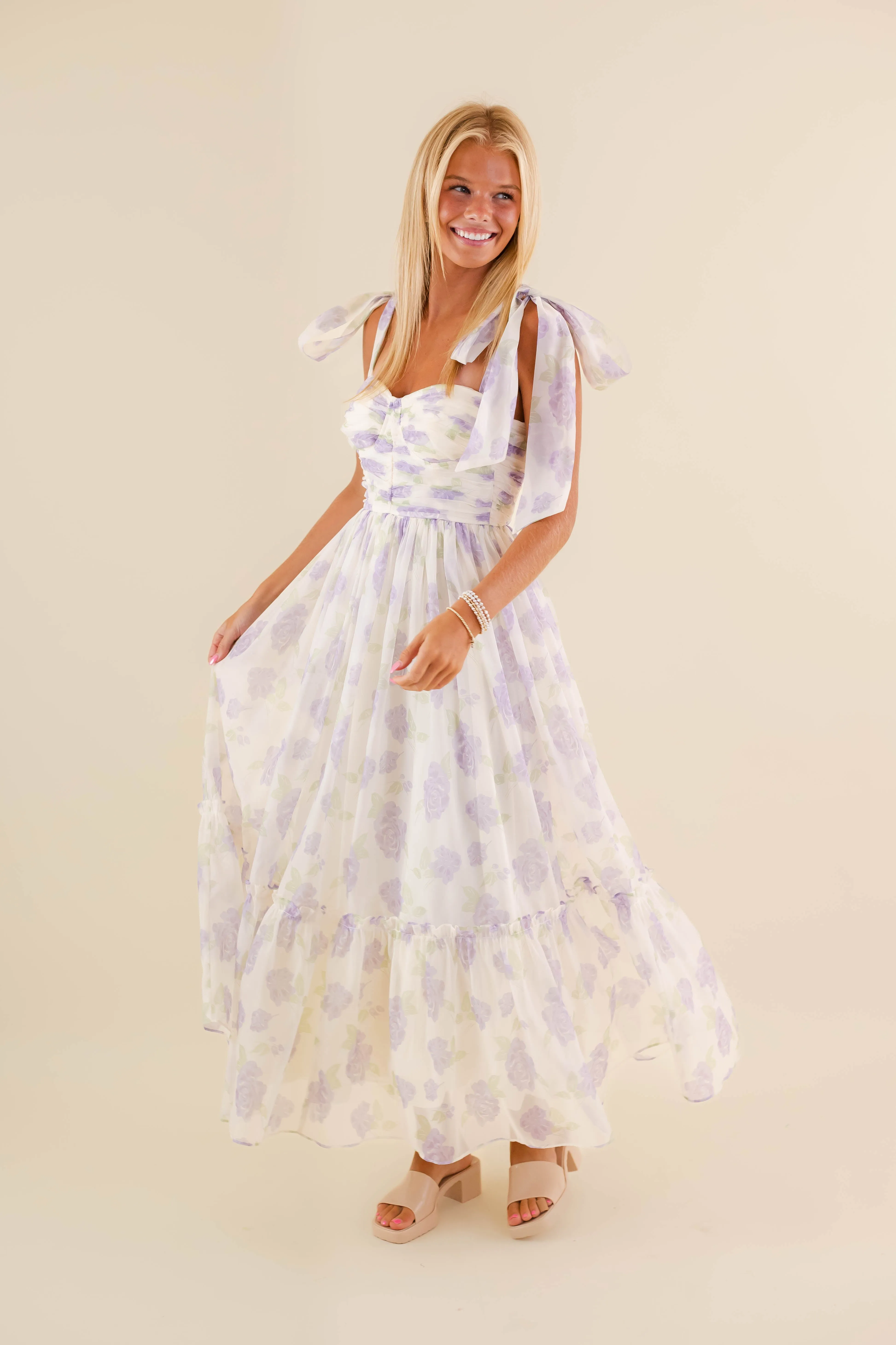 Silky Layer Waiting For My Chance Maxi Dress-Lilac