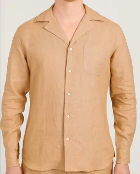 Camp Collar Shirt in Golden Linen Versatile Piece