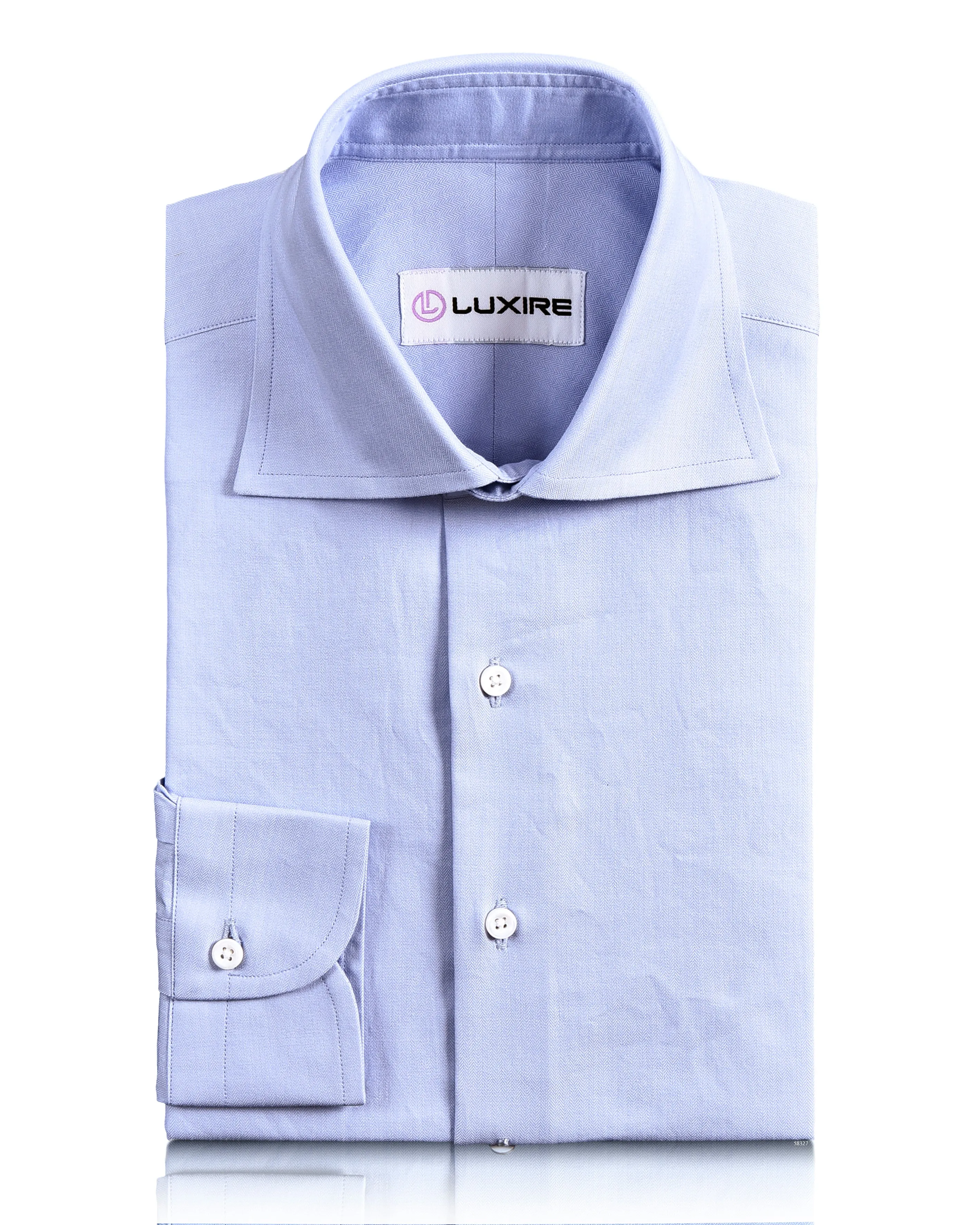 Go-To Look Sky Blue Herringbone Shirt