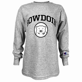 Youth Long-Sleeved Tee with Bowdoin & Bear Medallion from Champion Upgrade