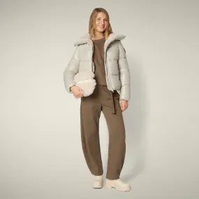 Women's Animal free puffer jacket Moma in rainy beige Thermal Insulated Jacket Water Resistant