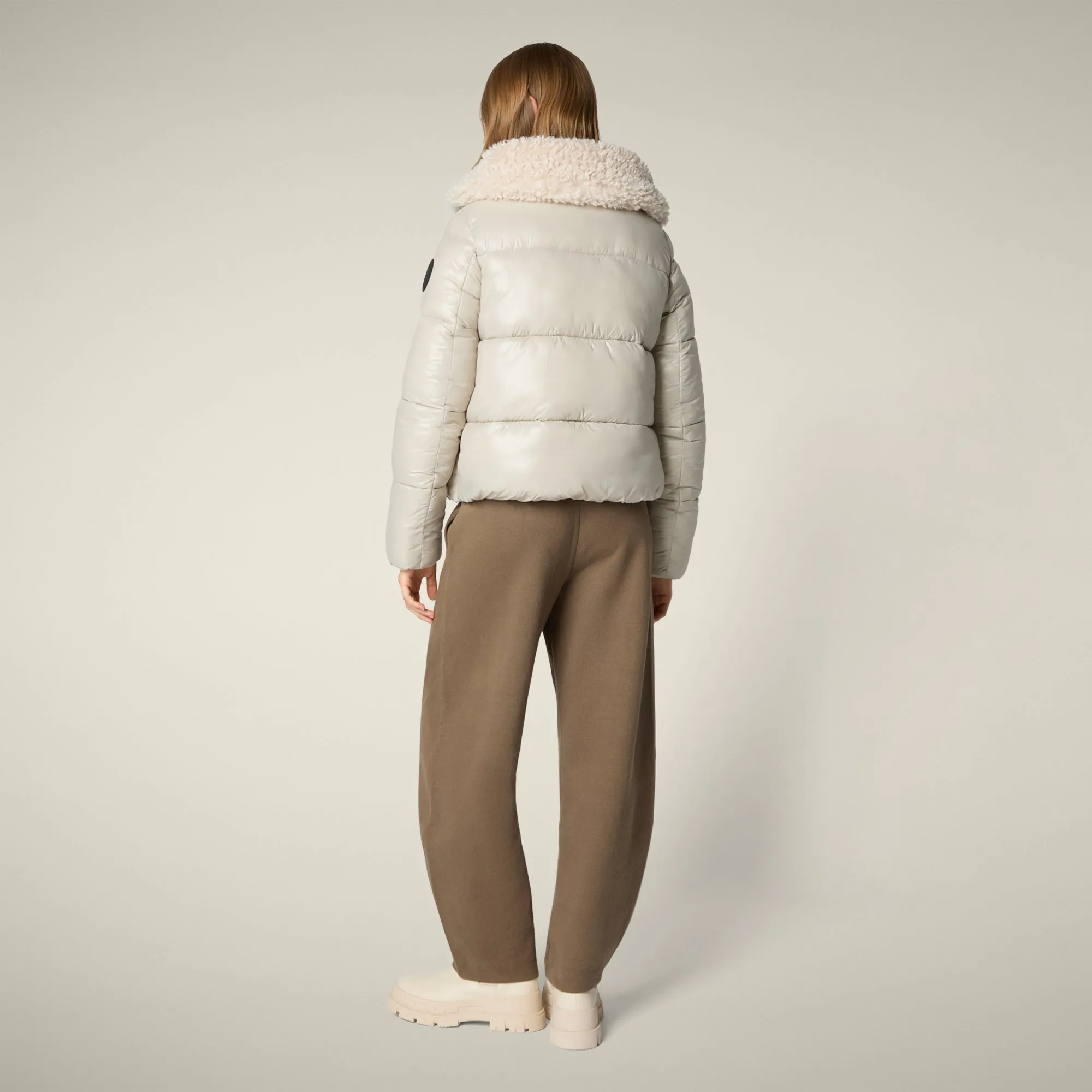 Women's Animal free puffer jacket Moma in rainy beige Light Outdoor Layer