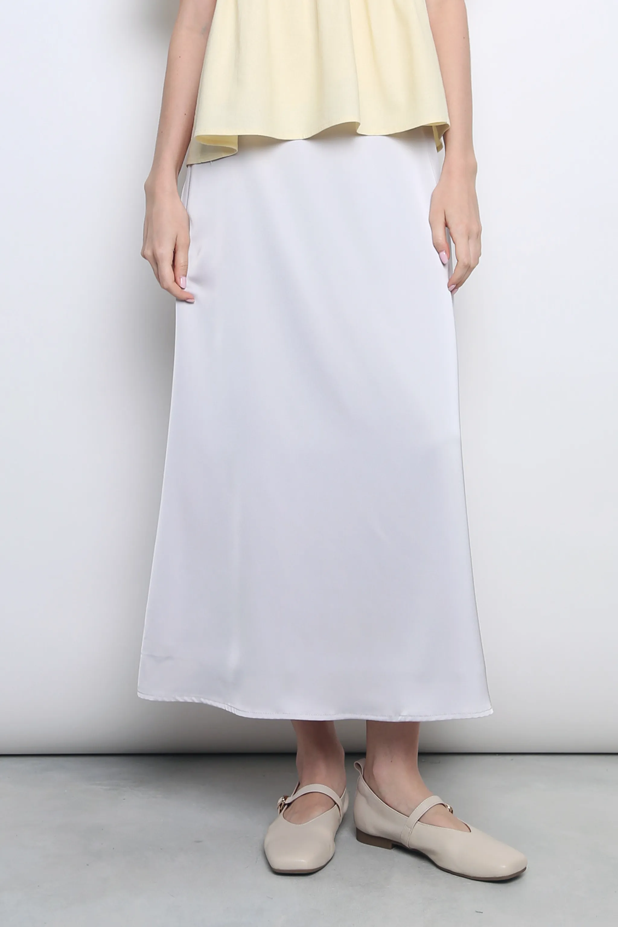 Comfy Style Regular Moon Dance Maxi Skirt Platinum (Restock)