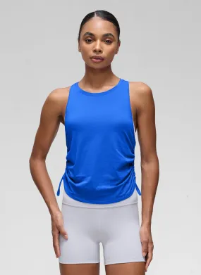 Pima Cotton Racerback Ruched Side Tank Durable Stitching Non Restrictive Cuffs