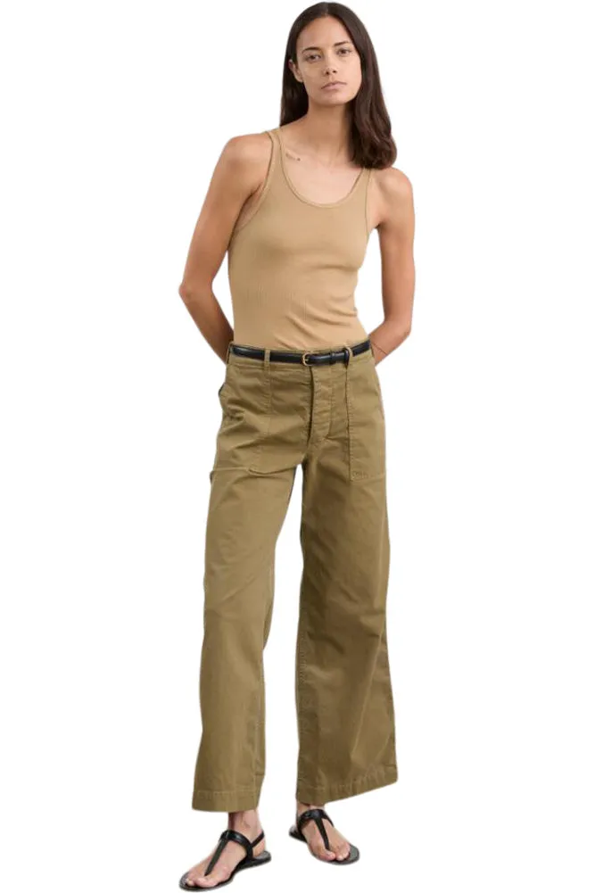 Flexible Performance Layering Piece Nili Lotan Leon Boy Pant in Military Green