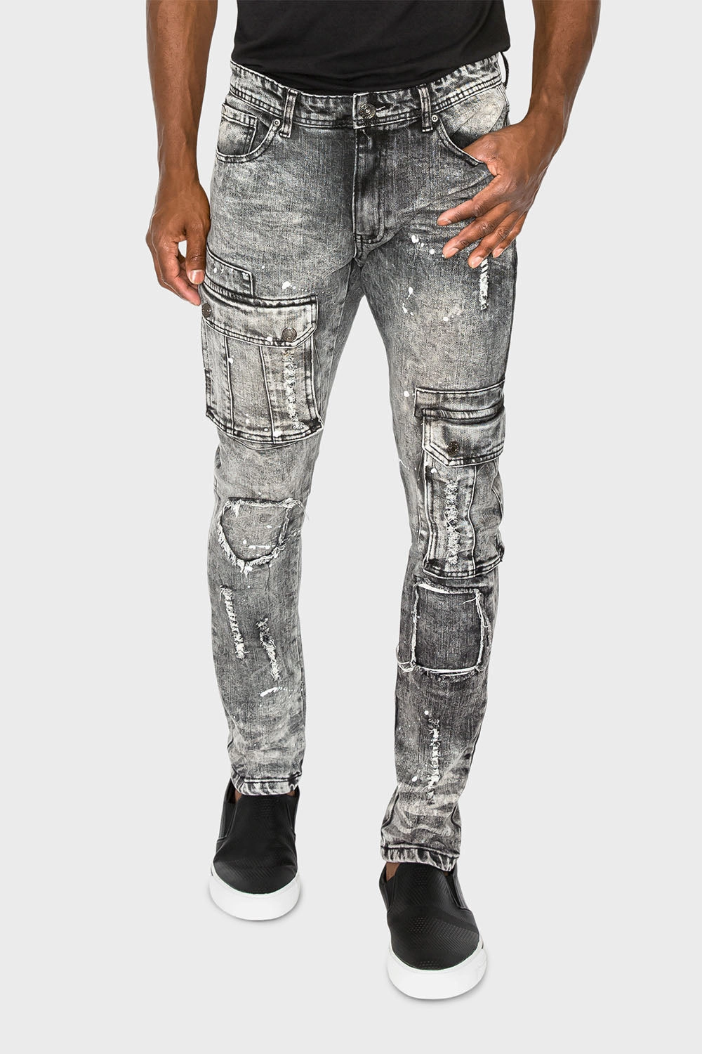 Work Essential Two Tone Cargo Pocket Denim Jeans
