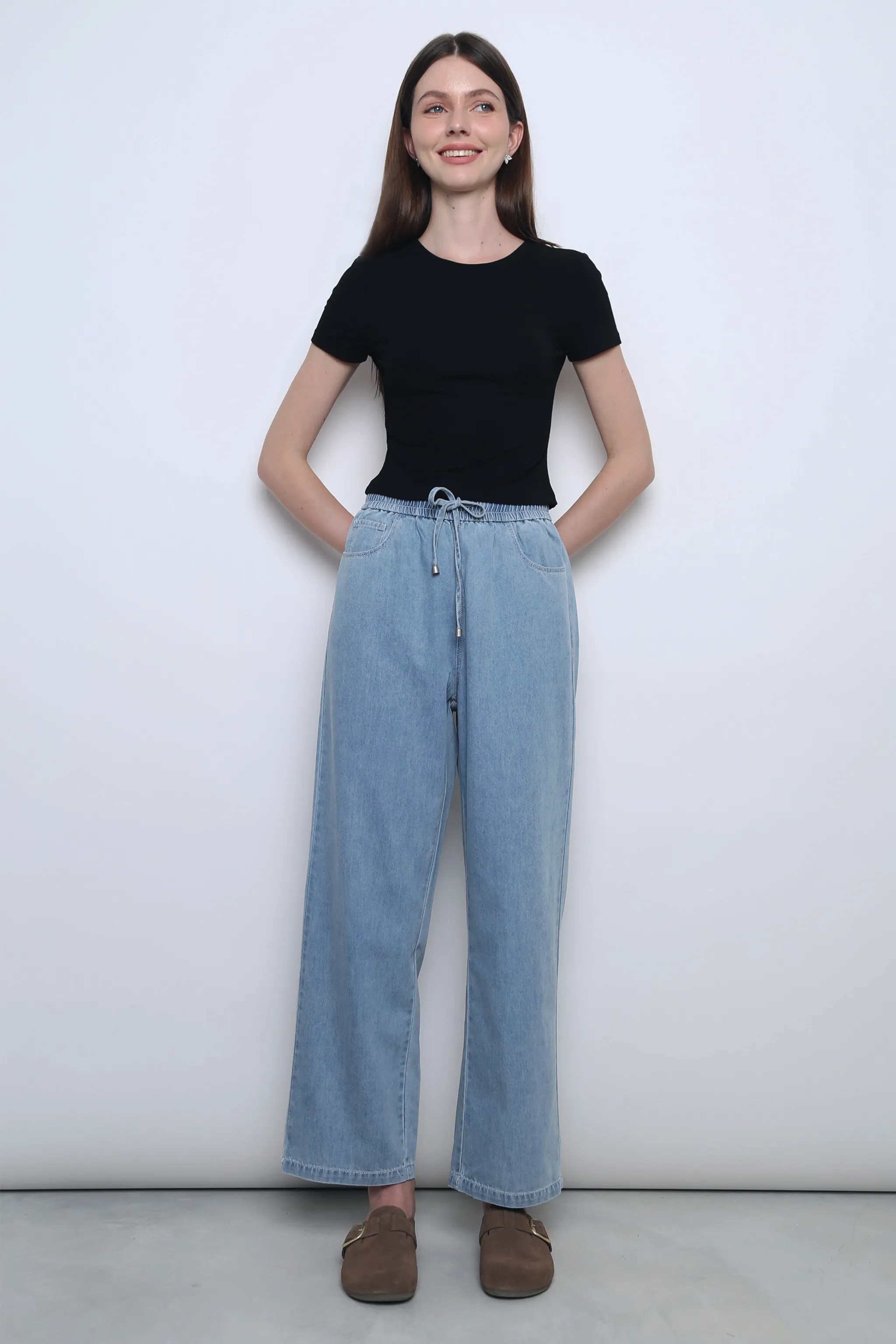 Comfortable Look Metallic Fiber Blend Softie Baby Tee Black