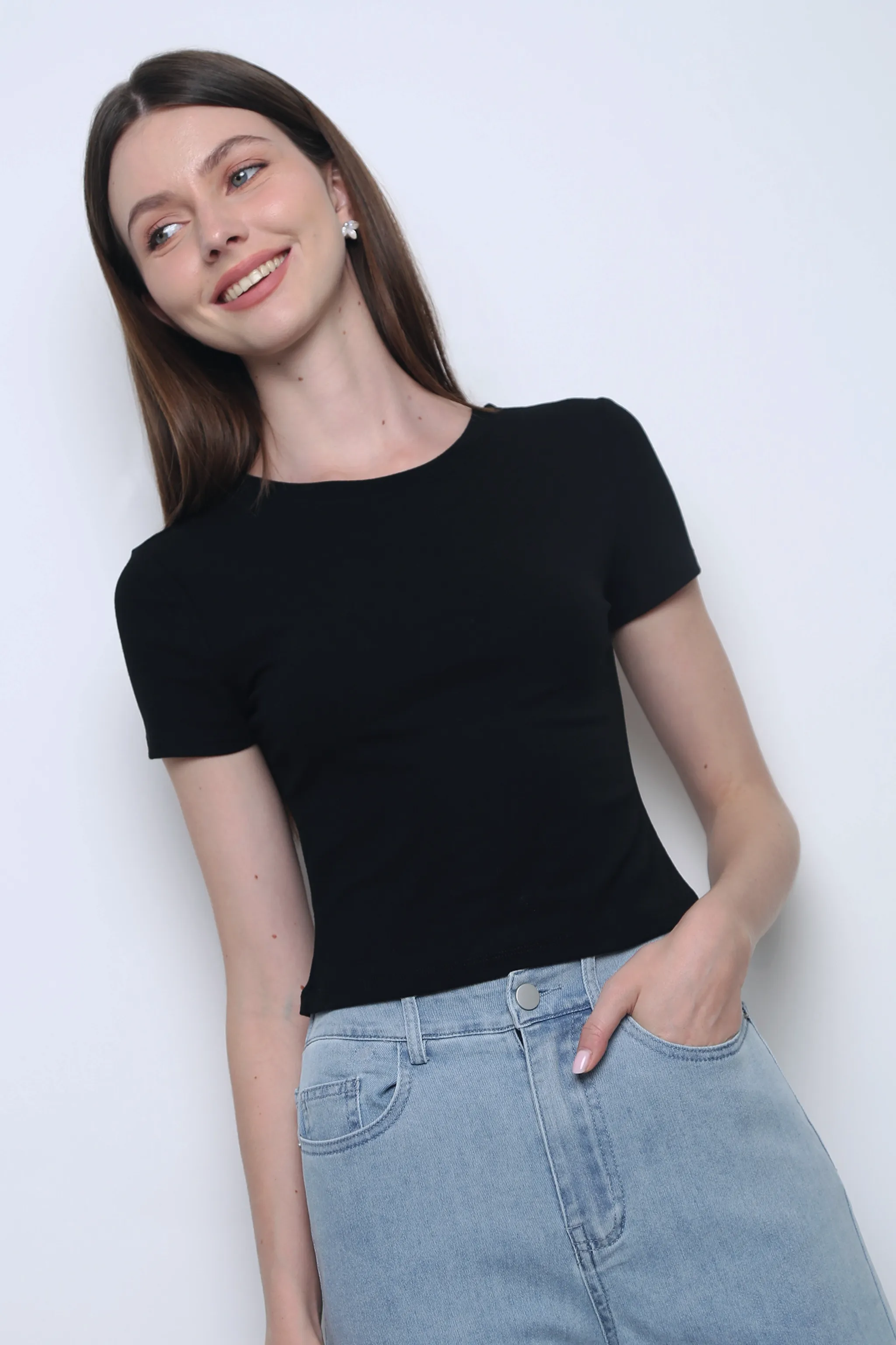 Flexible Waistband Adaptation Softie Baby Tee Black