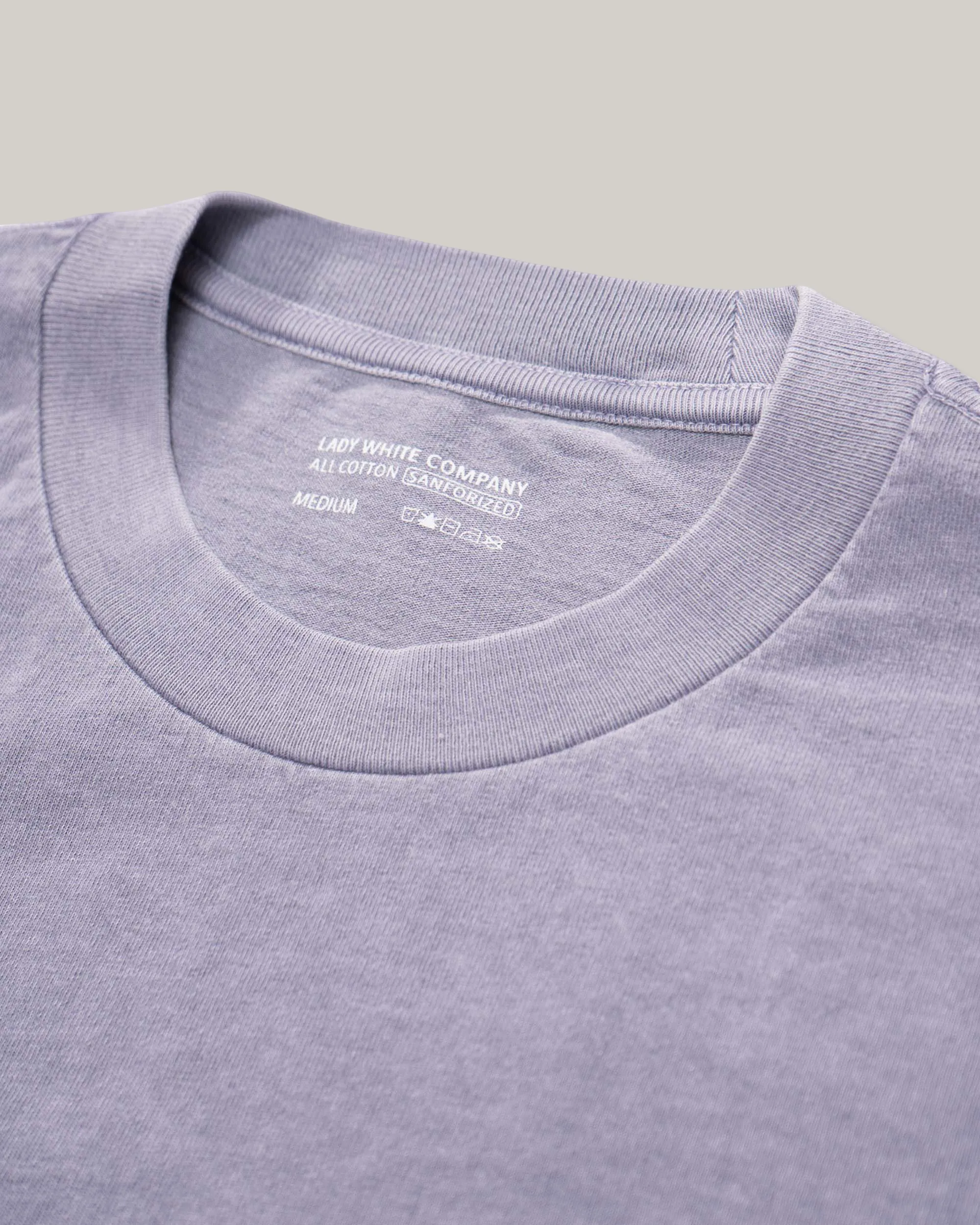 Oversized Cut Essential Comfort LADY WHITE CO. MUNICIPAL TEE - LILAC GREY