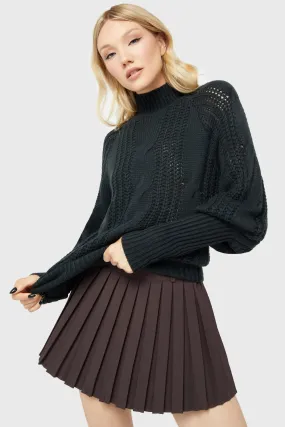 Nightshade's Curse Mini Skirt [BROWN] natural fiber Faux Leather