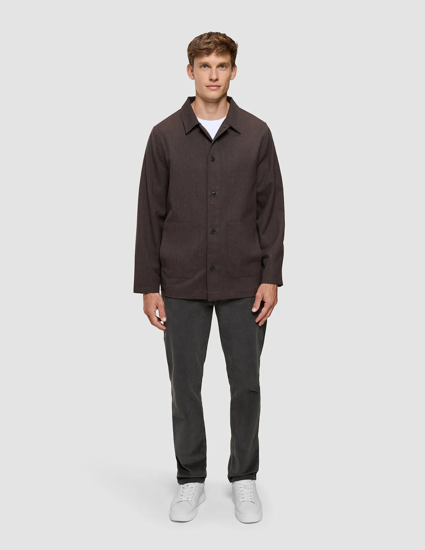 Heritage Overshirt Ash Brown EasyCare Fabric Durable Material