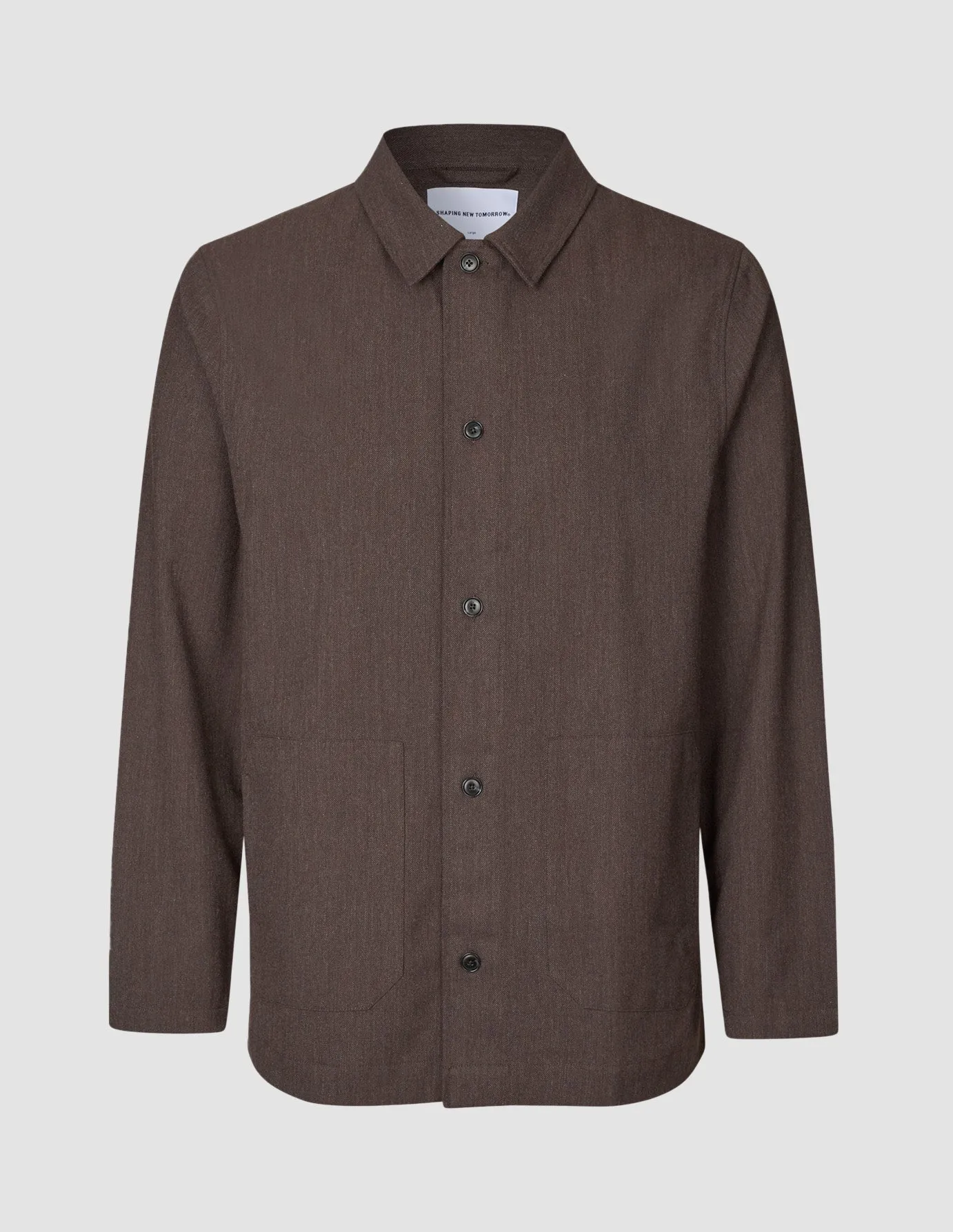 Sophisticated Elegance Minimalist Style Heritage Overshirt Ash Brown