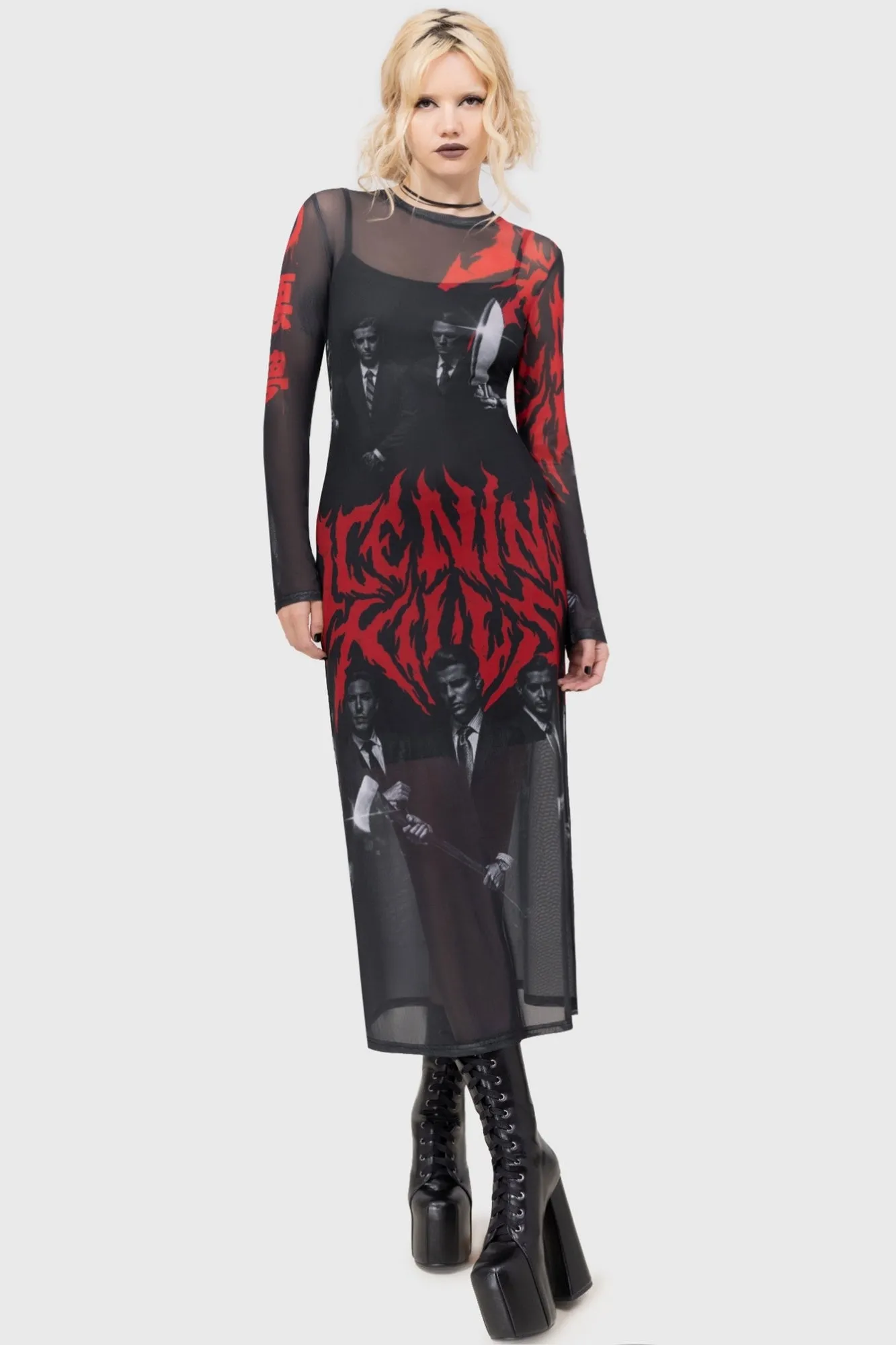 Flattering and Chic Welcome To Horrorwood Maxi Dress