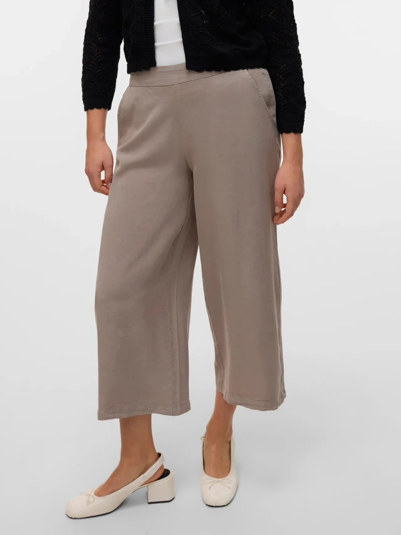 Weighted Hemline Wide Tencel Culotte
