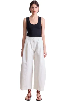 Apiece Apart Cropped Cybil Trouser in Cream Casual Fit