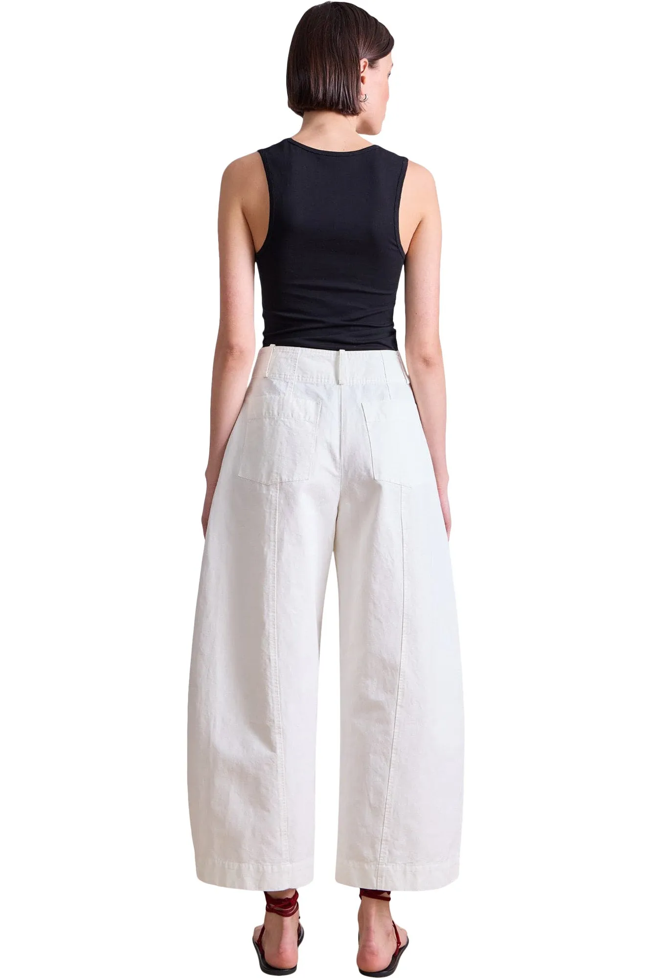 Apiece Apart Cropped Cybil Trouser in Cream Tear Resistant