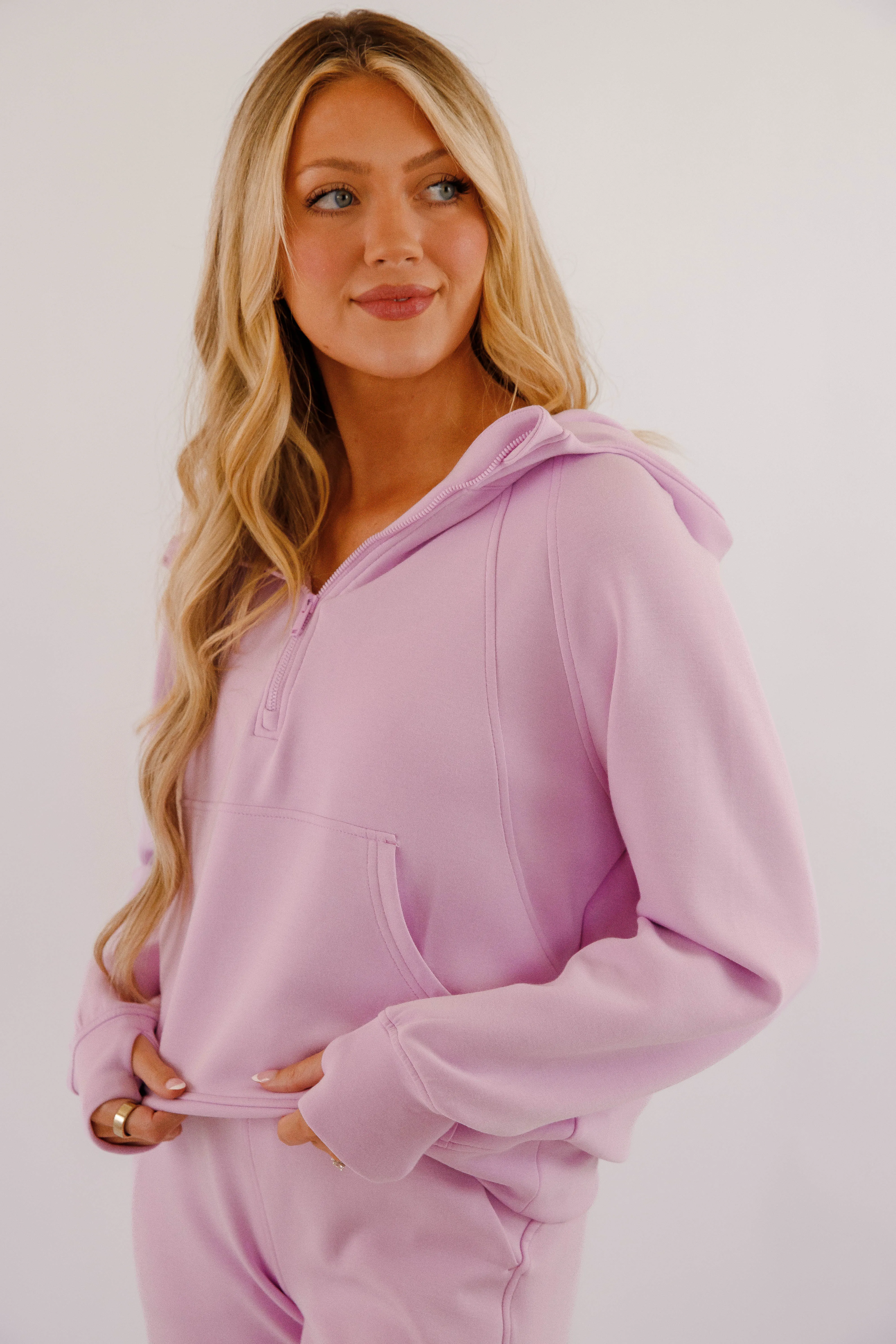 All The Energy Hoodie-Lilac Elastic Fit
