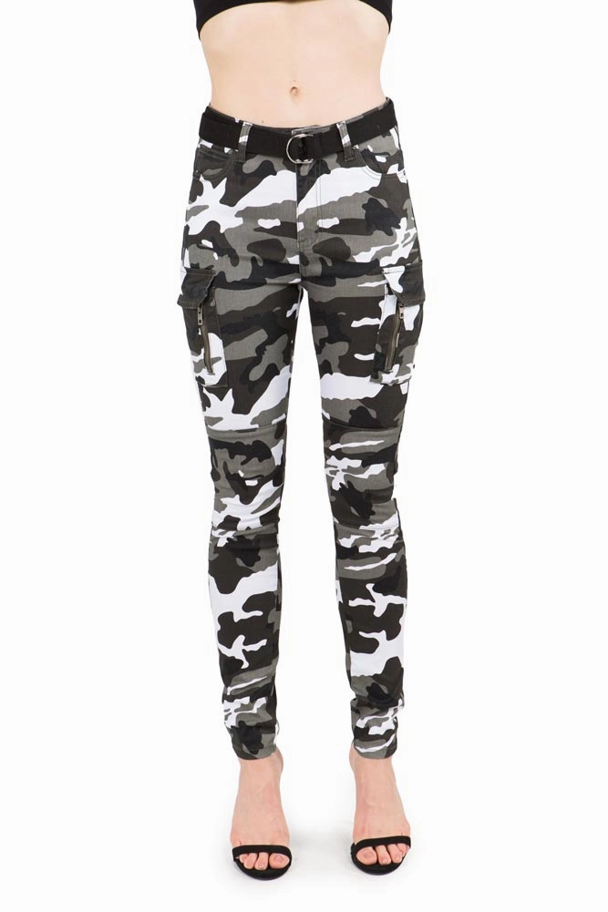 Women's Cargo Color Camo Skinny Pants Casual Active Wear