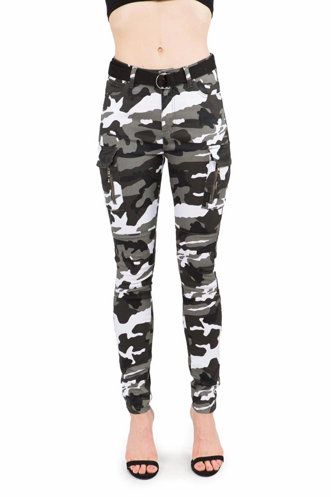 Urban Fit Women's Cargo Color Camo Skinny Pants