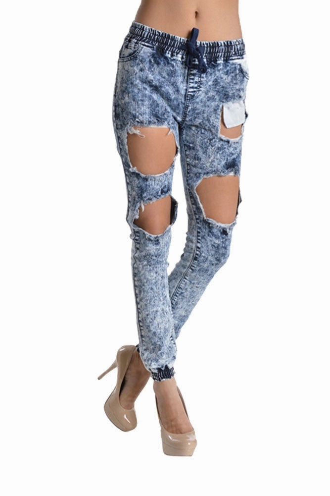 Daywear Women's Ripped Acid Wash Jogger Pants