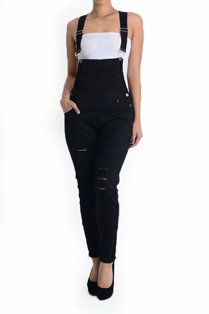 Women's Ripped Skinny Overalls Thermal regulation