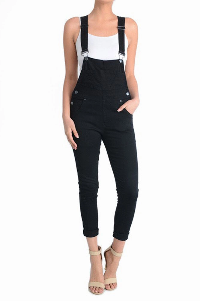 Women's Solid Skinny Overalls Versatile Fashion Cozy and Relaxed