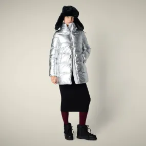 Flexible Comfort Women's Animal free puffer Coat Gerda in Silver