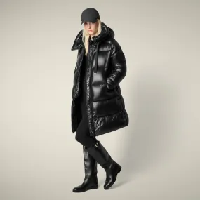 Women's Animal free puffer coat Isabel in black Noise Reduciting Fabric