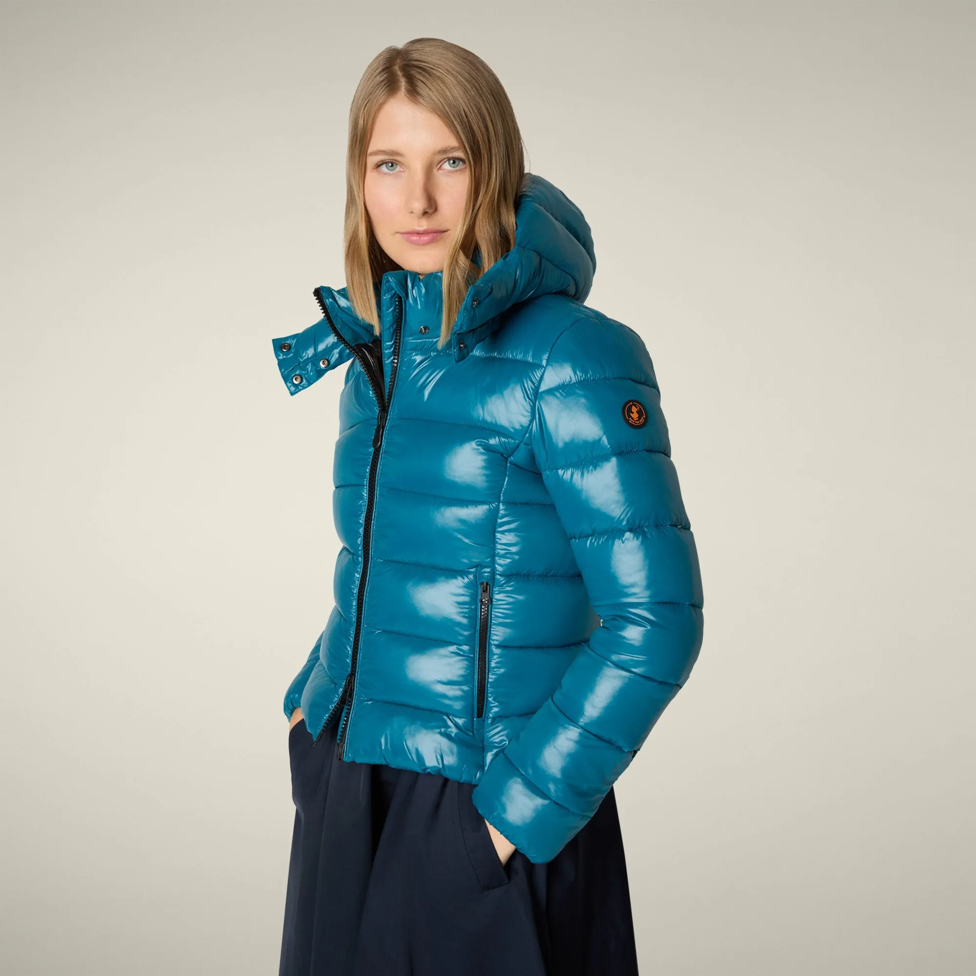 Women's Animal free puffer Jacket Cosmary in horizon blue Waterproof Material Flexible Cuffs