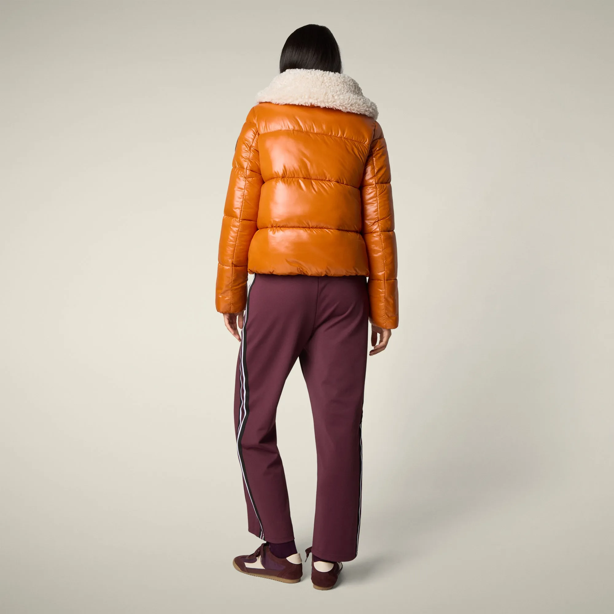 Women's Animal free puffer jacket Moma in fox brown Anti Pilling Fabric