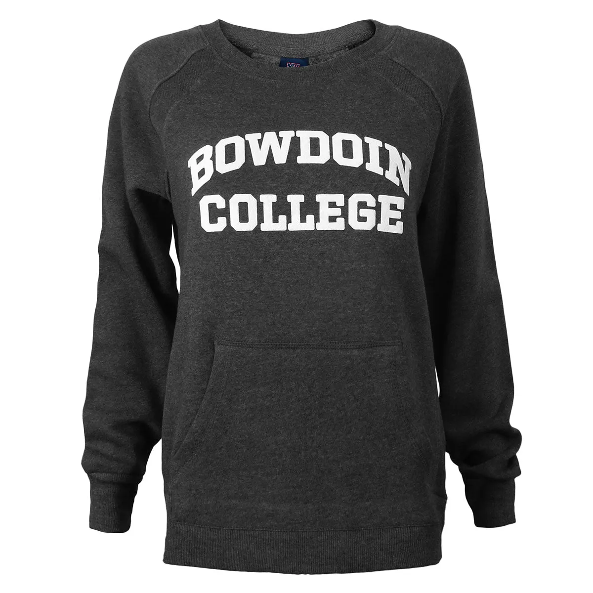 Women's Bowdoin College Angel Fleece Crew from MV Sport Contrast Trim rainy day wear