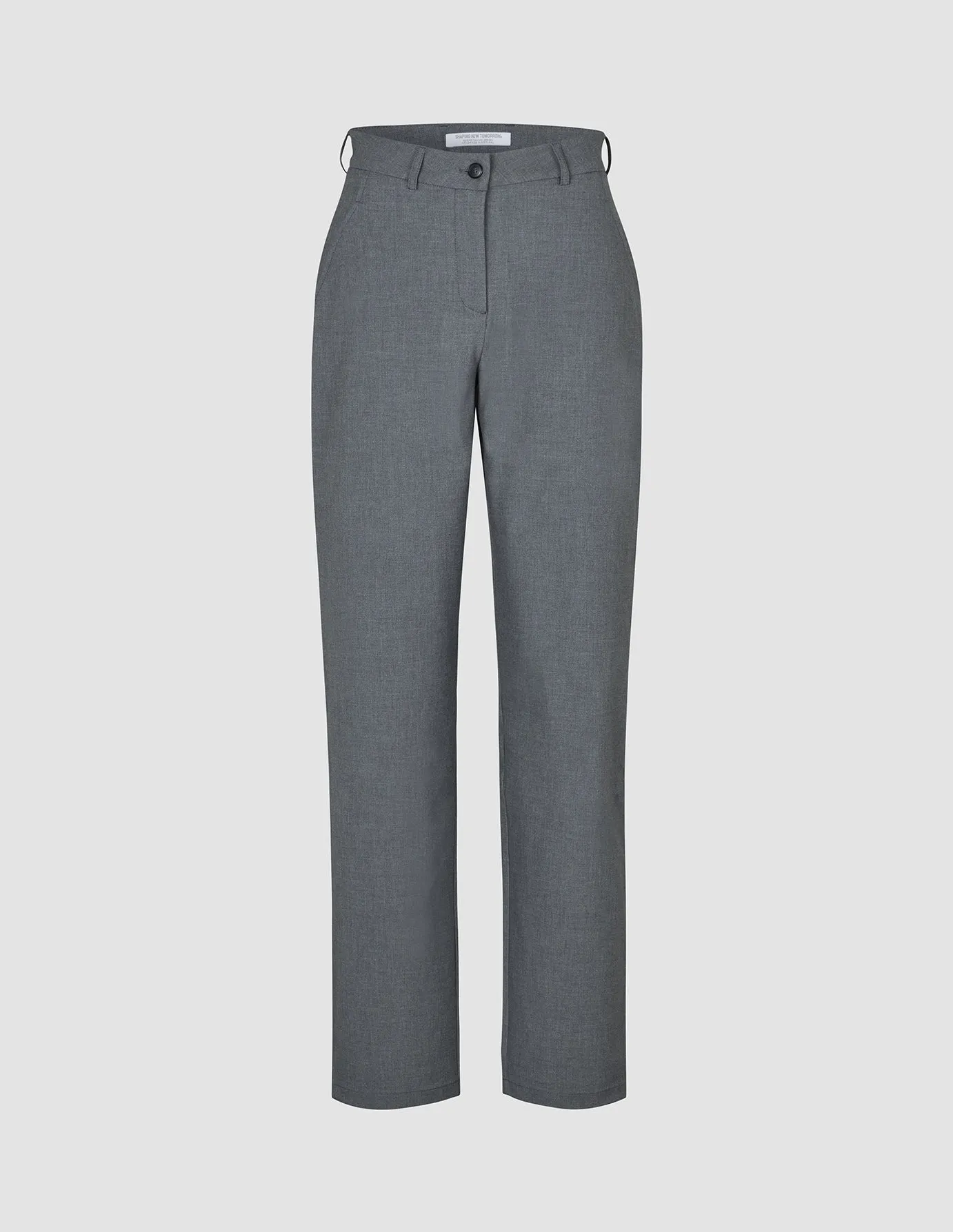 Timeless Appeal Relax Fit Design Women's Essential Pants Straight Dark Grey Melange