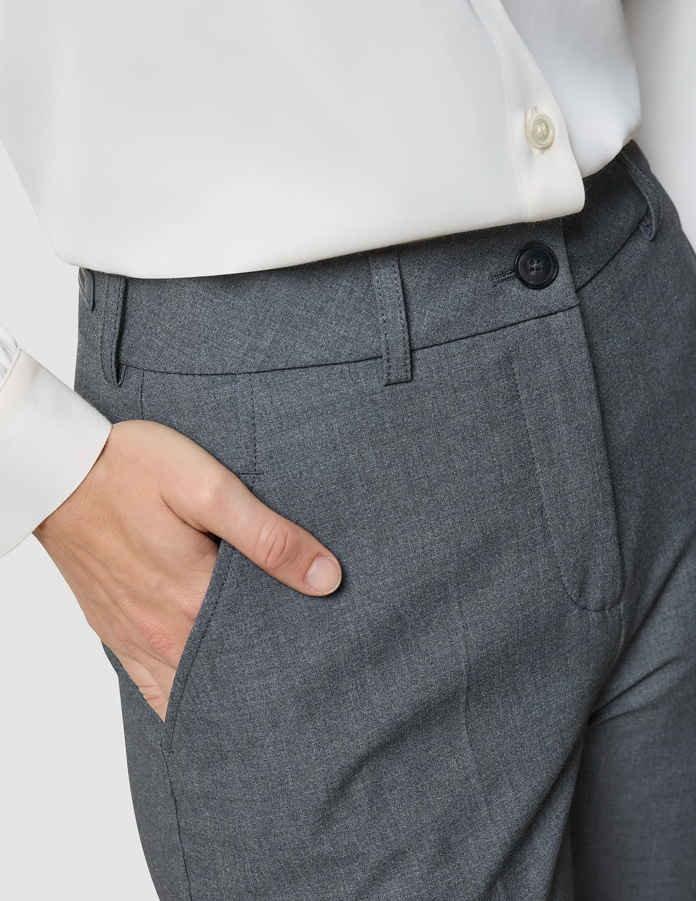 Women's Essential Pants Tapered Dark Grey Melange Premium Look